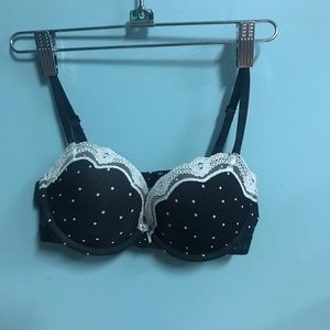 Black and white polka dot bra